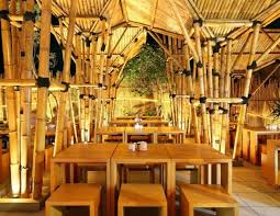 Indonesian Bamboo Restaurant Is A Striking Open Air Design Bamboo Restaurant Japanese Restaurant Design Bamboo House Design