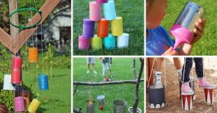Les instruments faits d'objets de récupération du groupe latin latas peuvent parfois prendre de drôles d'allures. Jeux Exterieurs Pour Enfants Diy Avec Des Objets Recycles