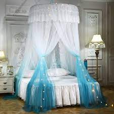 94.5'' h x 19.7'' w Buy Mengersi Pirncess Bed Canopy For Girls With Lights Round Dome Bed Curtains Mosquito Net Canopy Tent For Kids Girls Adult King Queen Full Bed Blue And White Online In Turkey B07pt5zk2j