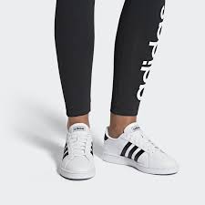 Adidas Black And Silver Women S Shoes Grand Court Shoes Cloud White Core Black Cloud White F36483 Adidas Sneakers Womens Fashion Shoes Court Shoes