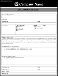 Job Description Template Sample Templates