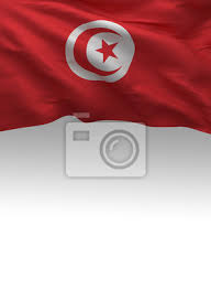 National flag consisting of a red field (background) with a central white disk incorporating a red star and redcrescent. Tunesien Tunesische Flagge 3d Flagge Fototapete Fototapeten Tunesisch Tunis Arab Myloview De