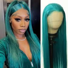 Amazon.com : BTWTRY Emerald Green Synthetic Lace Front Wig