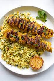 Mix well and stir in the vegetable stock, spices, herbs and the harissa paste. Moroccan Chicken Skewers With Cauliflower Couscous Every Last Bite