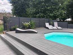 Terrasse Et Cloture Ultraprotect Neowood En Bois Composite Teinte Anthracite Cloture Moderne Cloture Bois Jardin Moderne