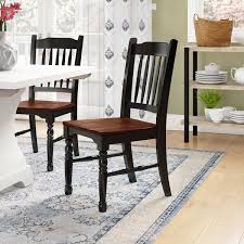 One of the key features of wooden chairs is their ability to blend in with various existing designs. Laurel Foundry Modern Farmhouse Shelburne Solid Wood Slat Back Side Chair In Antique Oak Black Reviews Wayfair