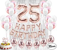 Rose Gold Birthday Themes For Women 25th Birthday Decorations Rose Gold 35 Pack 25 Birthday Decorations 30th Birthday Party Supplies 40th Birthday Decorations