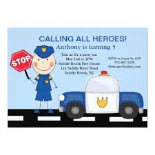 Policeman Rescue Heroes Birthday Invitation Zazzle Com Police Themed Birthday Party Birthday Invitations Police Birthday