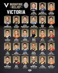 What was the first afl team? Afl State Of Origin 2020 Announce Full Teams For Bushfire Relief Game