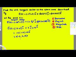 Unit Tangent Vector At A Given Point Vector Calculus Vector Calculus Calculus The Unit