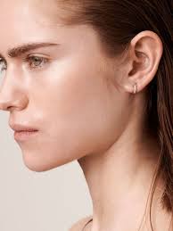 White diamond huggy hoops by Alice Waese