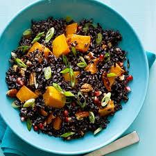 Black Rice Salad Butternut Squash Pomegranate Seeds Recipe Recipe Rice Salad Black Rice Salad Pomegranate Seeds Recipe