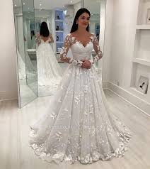New signature collection wedding dress size 12 beaded tulle with long sleeves. V Neck Applique Long Sleeves A Line Tulle Court Train Wedding Dresses Uk 27dress Co Uk