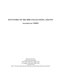 Raumbelegungsplan für alle lehrveranstaltungsräume der fakultät g. Inventory Of The Ddr Collections 1928 1993 The Getty