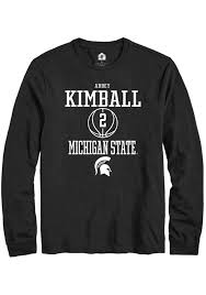 Abbey Kimball Mens BLACK Michigan State Spartans NIL Sport Icon Long Sleeve  T Shirt