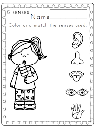 The dog has a bone in his teeth. Five Sense Coloring Pages For Kids Coloring Home