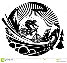 Riding A Mountain Bike Mountain Bike Art Mountain Bike Tattoo Bike Illustration