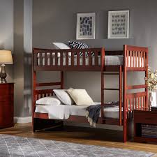 A perfect example is when you want to refinish a dark stained wood and make it white for your younger child. Hunter Traditional Dark Cherry Wood Bunk Bed With Trundle And Storage Drawers By Inspire Q Junior