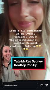 Tate McRae Rooftop Pop Up Event in Sydney Tomorrow at Entertainment Quarter