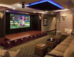 The Red And Beige Cinema Room At Home Media Room Ideas With Decorative Wall And Plush Seating Media Room Media Room Design Home Cinema Room Home Theater Rooms