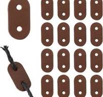 50pcs Cord Locks Oval PU Leather Toggle Stopper Double Hole Drawstring End Adjuster Fastener for Casual Jacket Hoodie Pants Sweatpants Coats Waist ...
