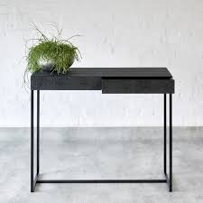 Weight capacity is 30 lbs.; Mara Console Metal Frame Powder Coated Body Resin Stingray Look Black Black H 85 Cm 100 X 34 Cm