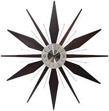 Star mid century modern wall clock. Mid Century Mantle Clock Starburst Wall Clock Large 30 Inch Midcentury Modern Wall Clock Unique Modern Design Sunburst Clock Mid Century Wall Decor For Living Room Kitchen Bedroom Walnut Wall Clock Buy