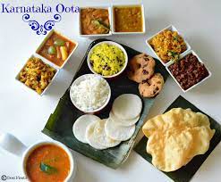 Desi Fiesta Karnataka Oota Kannadiga Oota Kannada Thali Vegetarian Recipes Healthy Full Meal Recipes Vegetarian Cuisine