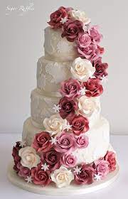 Sugar Ruffles Elegant Wedding Cakes Barrow In Furness And The Lake District Cumbria Fondant Wedding Cakes Burgundy Wedding Cake Elegant Wedding Cakes