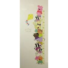 peppa pig wall height chart sticker decoration