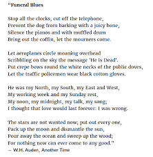 Funeral Blues Wh Auden Funeral Blues All Quotes Let It Be