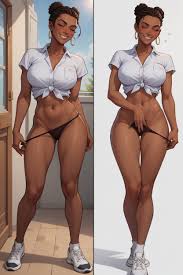 Starts To Undress, In College Uniforms, Removing Panties AI Porn