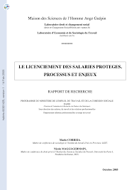 Pour qu'un licenciement économique soit justifié, trois conditions doivent être remplies (articles l. Pdf Le Licenciement Des Salaries Proteges Processus Et Enjeux