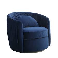 Hyde Royal Blue Velvet Pleated Round Armchair Blue Velvet Armchairs Blue Velvet Armchair Reupholster Chair Upholstered Accent Chairs