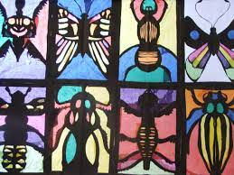 Stained Glass Window Effect Tissue Paper Insects Elementary Art Projects Elementary Art Art Lessons