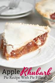 Apple Rhubarb Pie Recipe With Canned Apple Pie Filling Recipe Rhubarb Recipes Pie Apple Rhubarb Pie Dessert Recipes