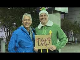 Maine man re-creates scene from 'Elf' when meeting biological father for  first time