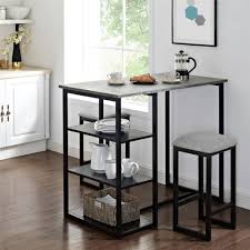 Mainstays 3 Piece Metal Pub Set With Faux Concrete Top Gray And Black Walmart Com Pub Table Sets Pub Table Pub Set