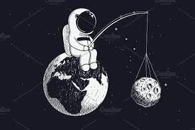Astronaut sitting on moon tattoo. Astronaut And Moon Space Drawings Astronaut Drawing Astronaut Art