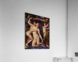 The bald time, at the top, looks on and holds a cloth. Venus Cupid Folly And Time By Agnolo Bronzino Xzendor7
