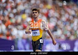 Adrian Ben of Spain competes during Men's 800m Repechage of the Athletics 
