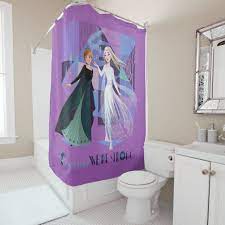 Frozen 2 Anna Elsa Together We Re Strong Shower Curtain Zazzle Com In 2021 Custom Shower Curtains Custom Shower Disney Barbie Dolls