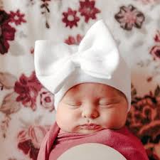 Newborn Girl Hospital Hat With Bow Baby Girl Hospital Hat Beanie With Bow