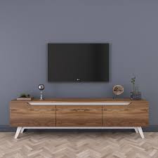 rani d1 tv duvar unitesi ahsap ayakli tv sehpasi ceviz beyaz tv unit interior design tv room design home room design