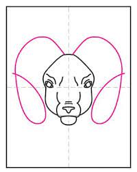 Easy How To Draw A Ram Head Tutorial And Ram Head Coloring Page