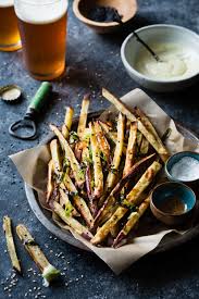 Japanese Sweet Potato Oven Fries With Wasabi Aioli Recipe Sweet Potato Oven Fries Japanese Sweet Potato Fries In The Oven