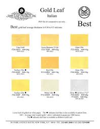 Charming visit of 30 to 40 minutes is worth seeking it out. Color Chart Brambilla Gold Leaf Seppleaf Gilding Products