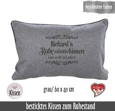 Kissen Ruhestandskissen Abschiedsgeschenk Ruhestand Rente Personalisiertes Kissen Kollege Kollegin Geschenk Besticktes Kissen Name Throw Pillows