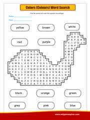 The coloring books word search puzzle is a fun look at the idea of what is this fun book? Colors Wordsearch Puzzle Worksheet