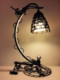 Add to that my electrical experience from work and i knew i could make something. Bike Parts Up Cycling Lamp Bicycle Decor Recycled Bike Parts Old Bicycle